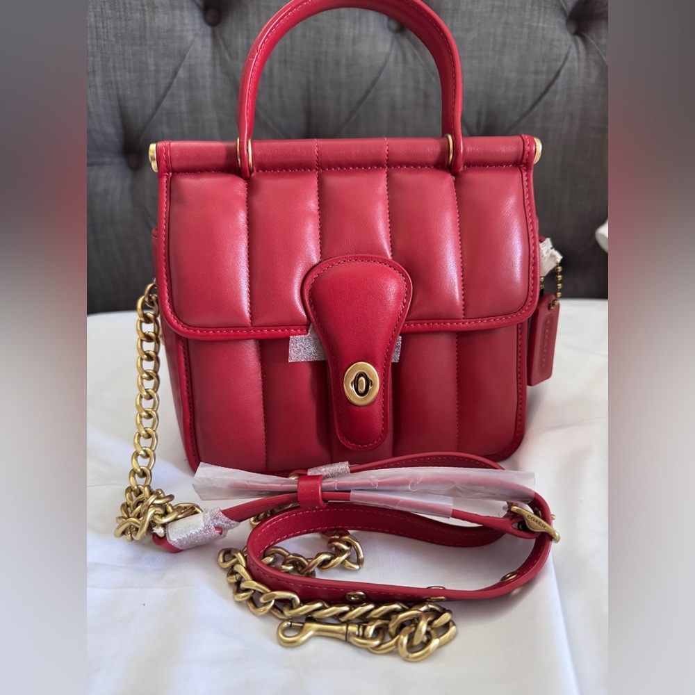 New. NWT Never used Coach Willis Top Handle 18 With Quilting - Picture 8 of 15